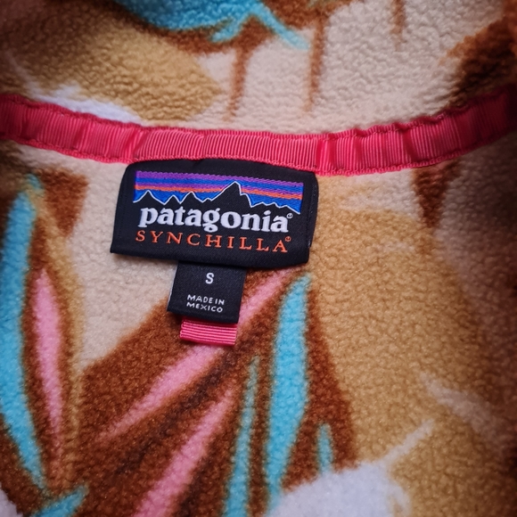 Patagonia Synchilla Snap-T Fleece Pullover Women's Feather Dance Bear Brown S - Picture 6 of 12